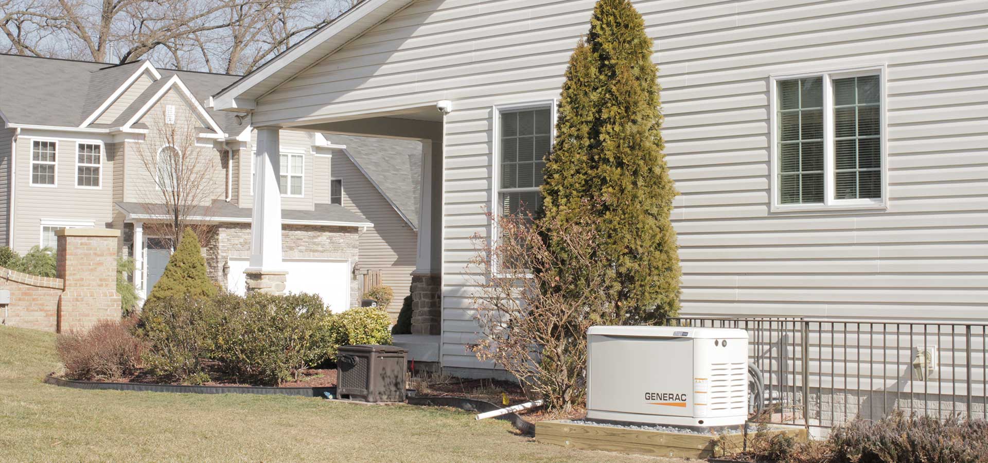 Generac generator installed on the side of a home in Severn MD